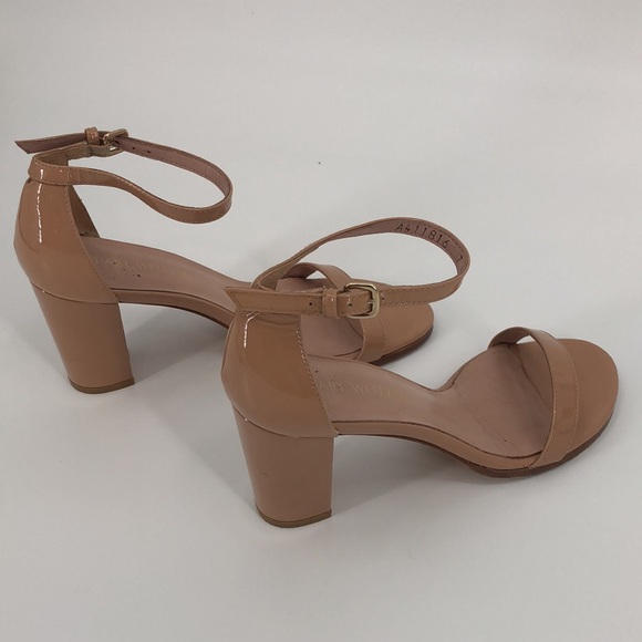 Stuart Weitzman Nudistsong High Heel Sandals - Adobe Patent Leather - Size 7.5 - Picture 12 of 14
